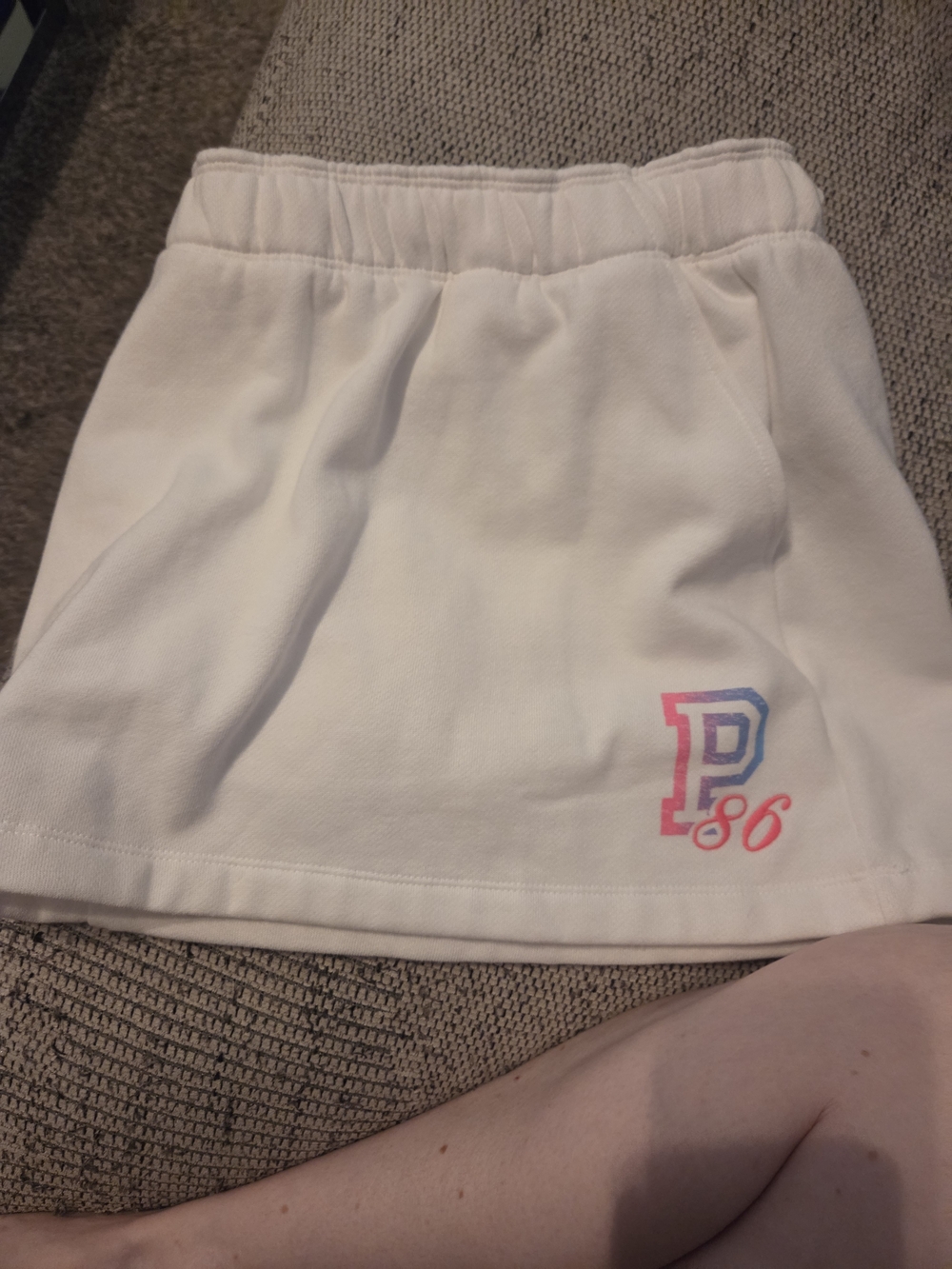 PINK Victoria's Secret White Skort with Pink and Blue Logo